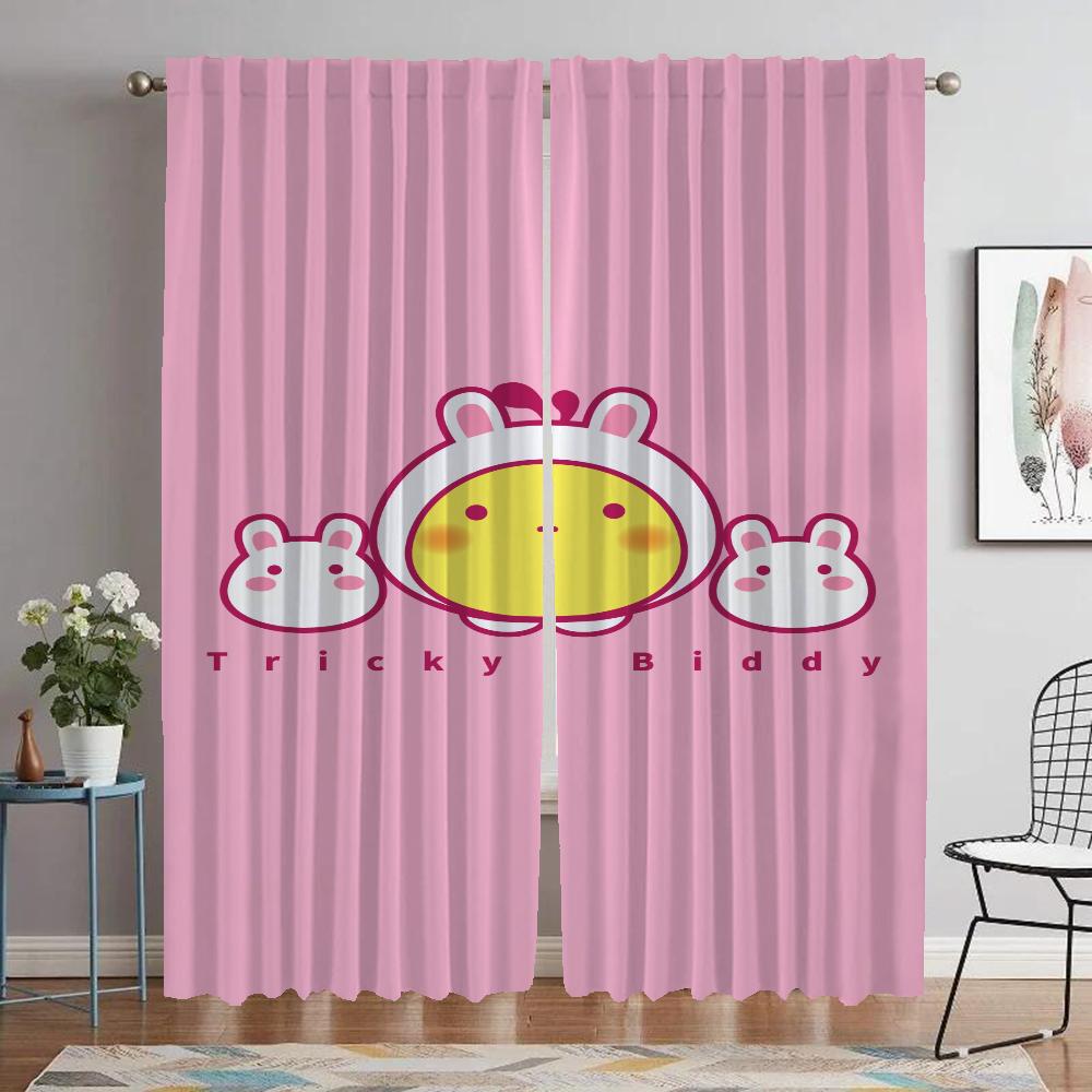 Tricky Biddy Blackout Curtains for Living Room Tulle for Bedroom Home Interior Curtains 2 Pieces Shades Halloween Decoration