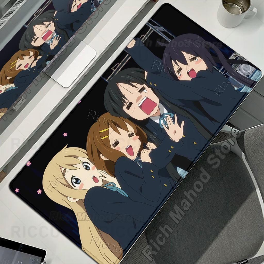 Cute Anime Girls Mouse Pads K-ON Large Gaming Aesthetics Carpet Office Computer Keyboard Nonslip Rug PC Cabinet XXL LockEdge Mat