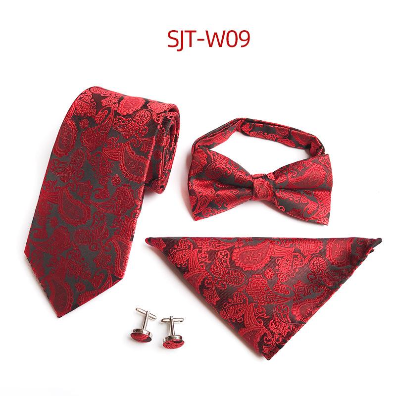 Men'S Waist Tie, Bow Tie, Pocket Towel, Cuff 4-Piece Set, Wedding Gift At Work