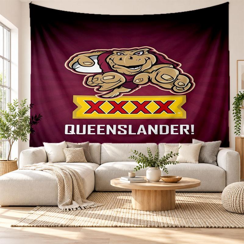 Queensland Maroons Wall Tapestry, Soft Fabric Wall Hanging, Decorative Backdrop For Bedroom Home Wall Art