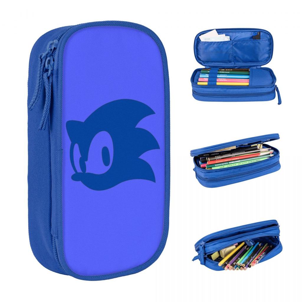 2025 New Soniced Face Pencil Cases Cartoon Game Pencilcases Pen for Student Large Storage Bag School Supplies Gifts Stationery