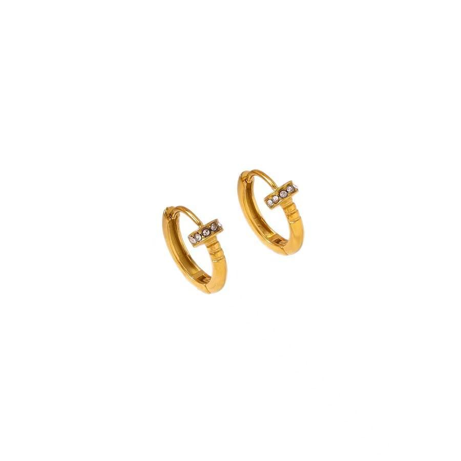 Light Luxury Zirconium Titanium Roller Ear Cuffs