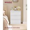 Commode 3 Tiroirs - VASAGLE - KAILYN - Moderne - Blanc Neige - 40x60x75 cm