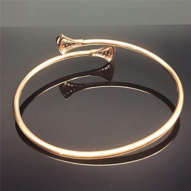 Purple Gold Color Gold Fashion Personality Temperament Exquisite Rose Gold Plated Shiny Diamond Inlaid Small Skirt Bracelet
