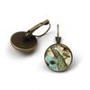 Vintage Women Charms Antique Birds Art Stud Earrings Wedding Party Jewelry Fashion Peacock Hummingbird Earrings Women's Colorful