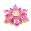 Les Trésors De Lily [G7626] - Pink 'Flora' Gold Plated Pendant
