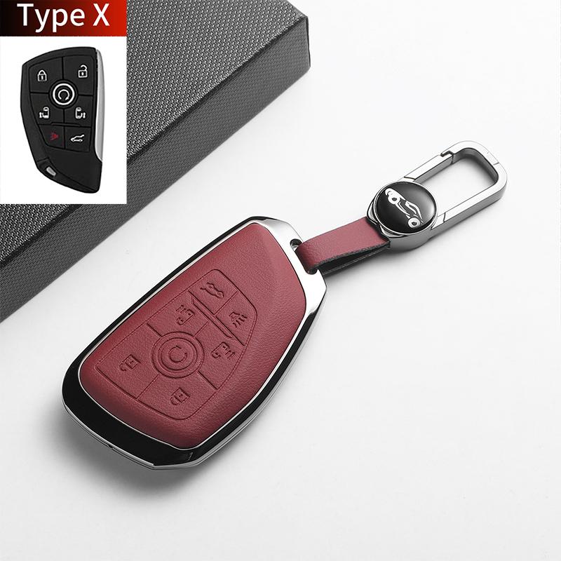 Leather Metal Car Key Case For Envision S Plus Gl8 Lu Zun Phev Century Auto Key Protector Shell Holder Decorative Accessories