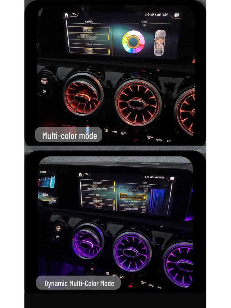 Mercedes-Benz Clasa A/CLA Upgrade Lumina Ambientală Guri de Aerisire Tip Turbină (W177/W118)