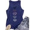 Heart-shaped Printed Sleeveless Top T-shirt with A Round Neck Pullover Vest