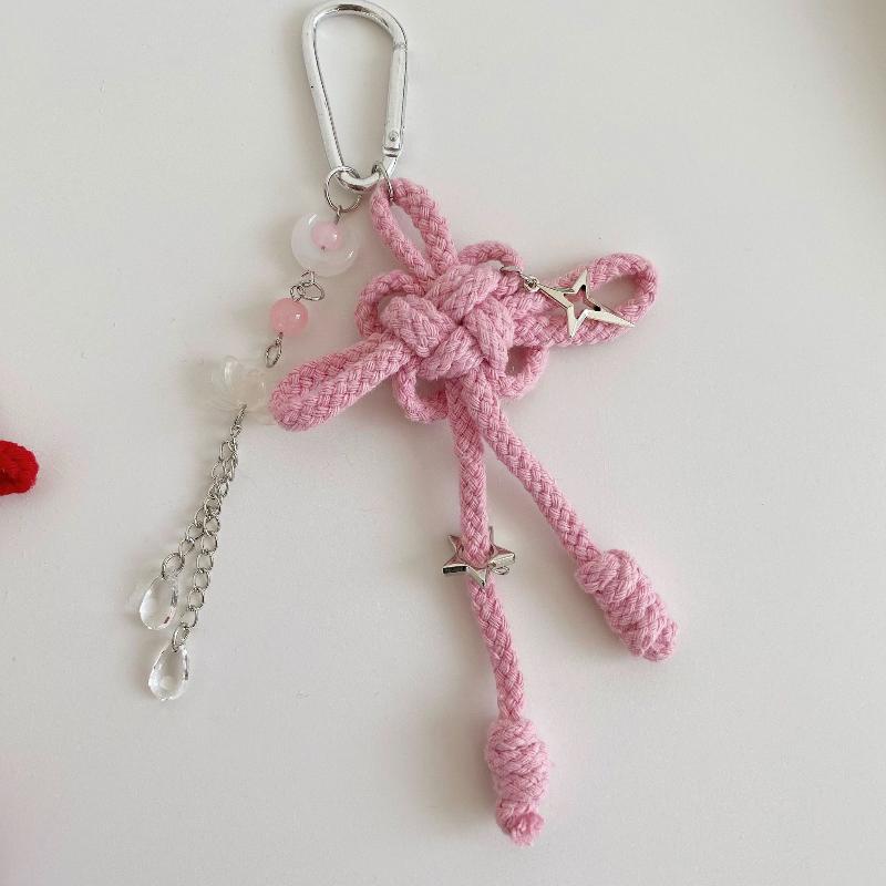 1Pcs Chinese Style Ruyi Pendant Handwoven Nylon Rope Chinese Knot Keychain Bag Hanging Decoration Men'S Car Keyring