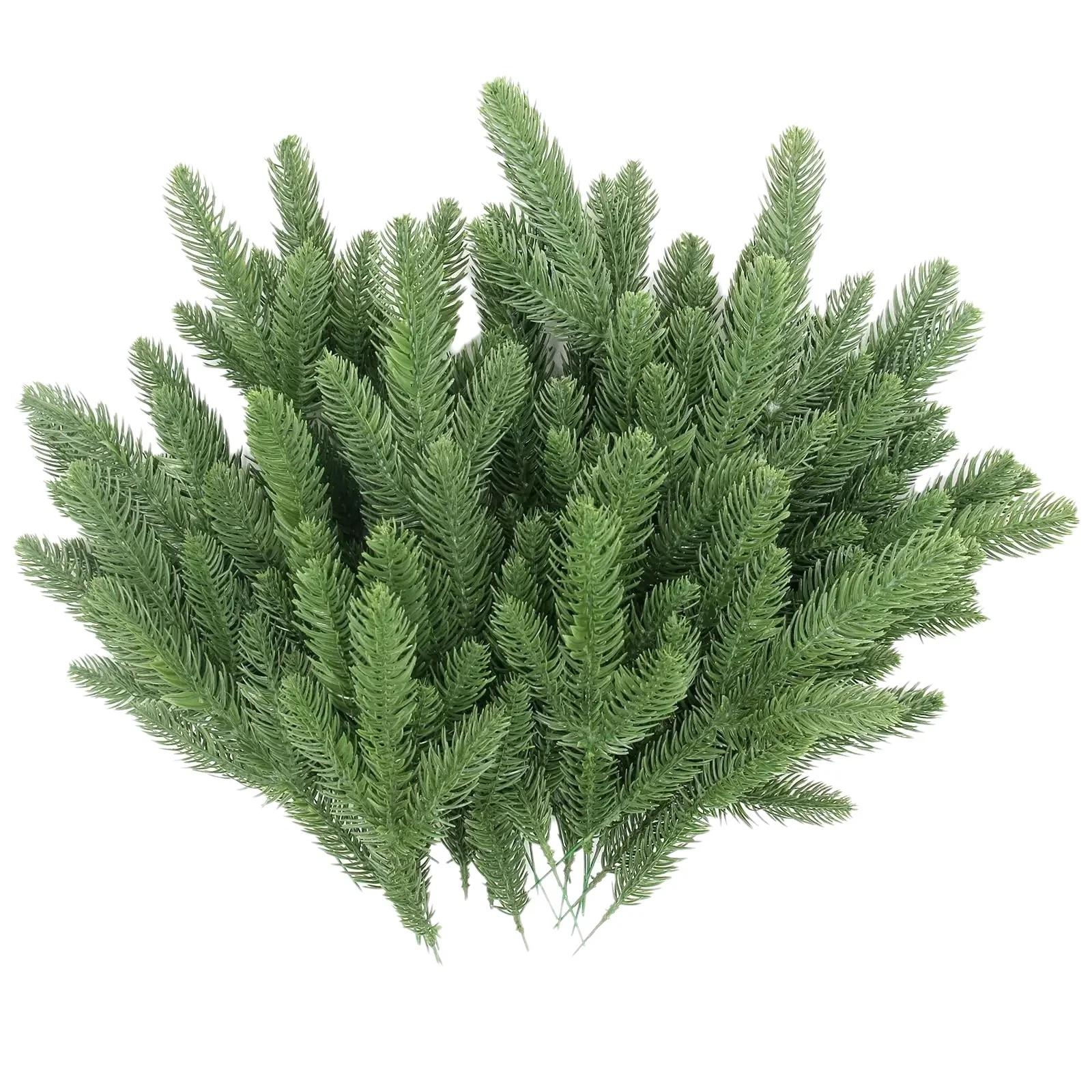 

30/60Pcs Artificial Plants Pine Needle Home Room Outdoor Garden Yard Decora Accessory Wedding Christmas Tree Diy Gift Box Props 30 pcs оливковый