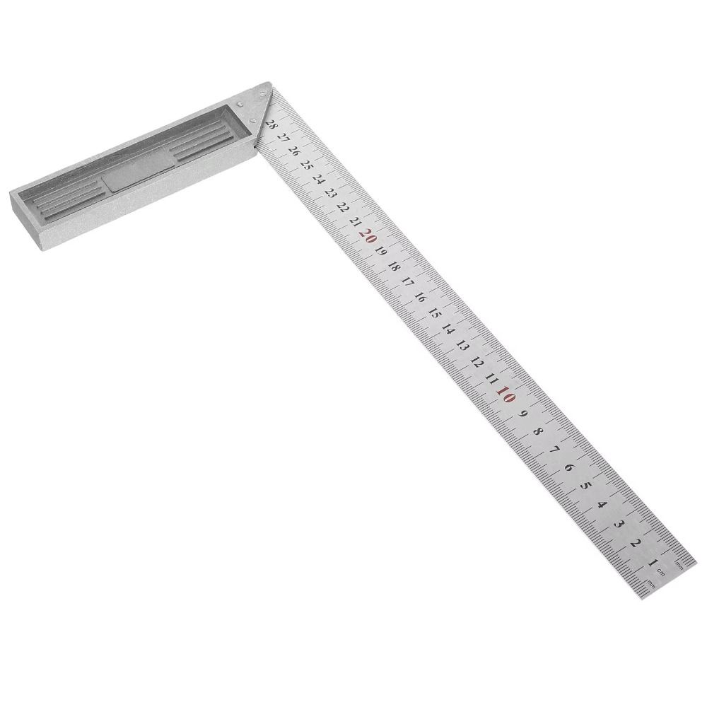 90 Degree Right Angle Steel Ruler Aluminum Handle Right Angle Turning Ruler  Measuring Tool