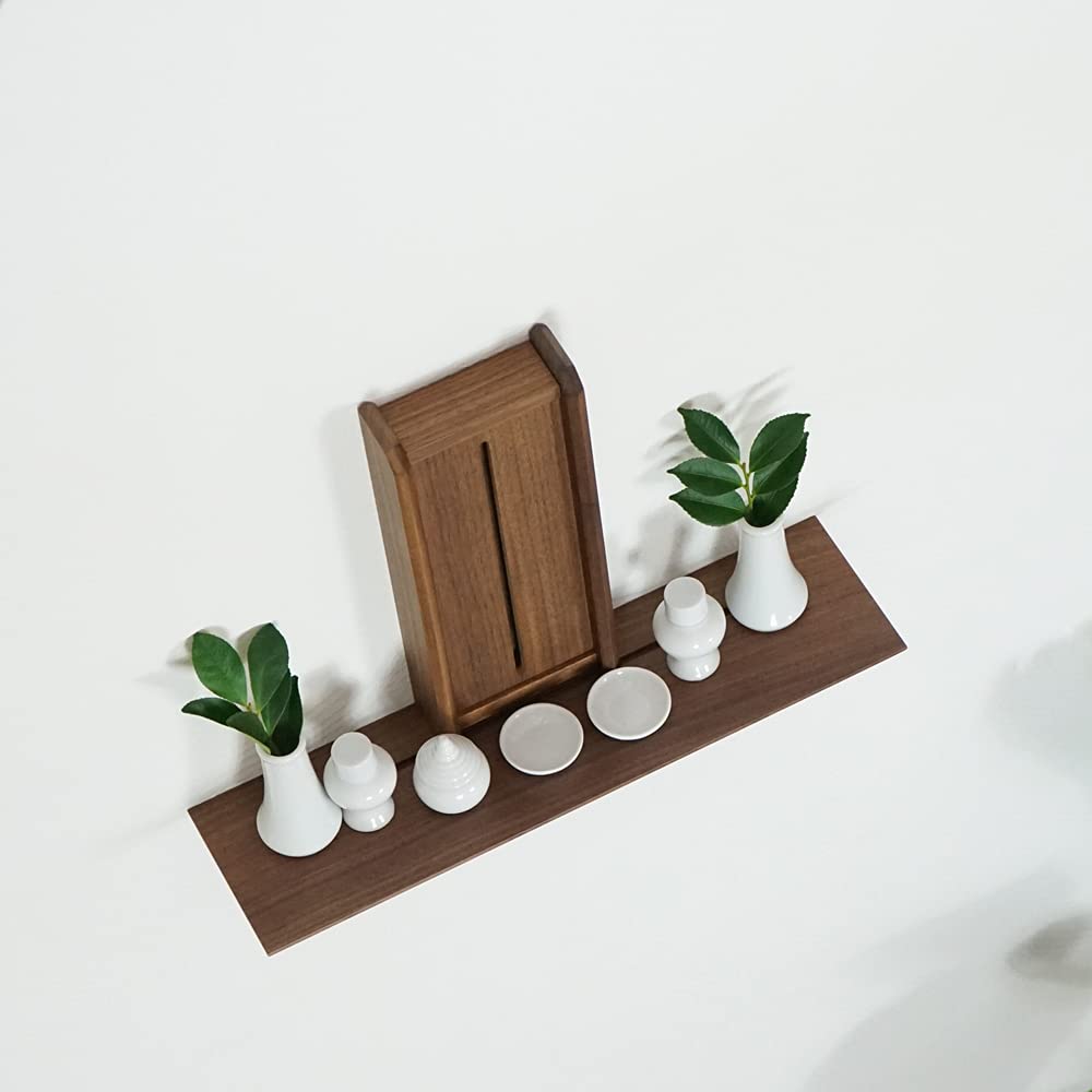 Modern Shinto Shrine Set Kurumi + Kagari + Shinto Utensil Set Walnut No.6
