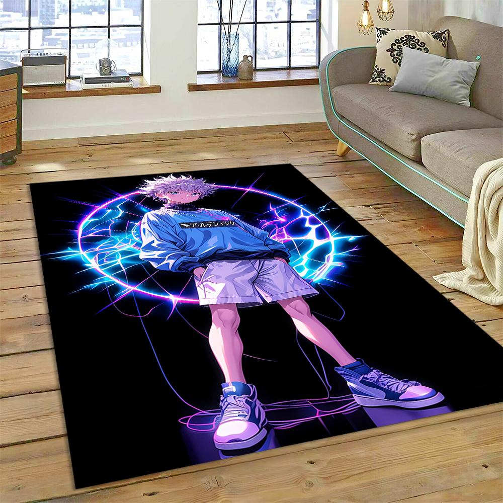 HXH Hunter X Hunter 3D Killua Zoldyck Cartoon Anime Carpet Rug for Living Room Bedroom Home Sofa Decoration,Non-slip Floor Mat