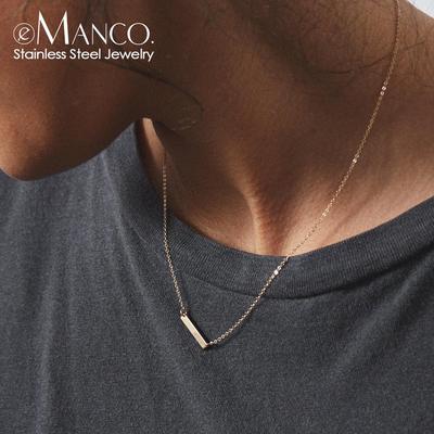 eManco Geometric Rectangle Pendant Women's Stainless Steel Necklace Choker