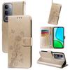 For Vivo Y50 Leather Case Butterfly Floral Imprint Wallet Stand Cover