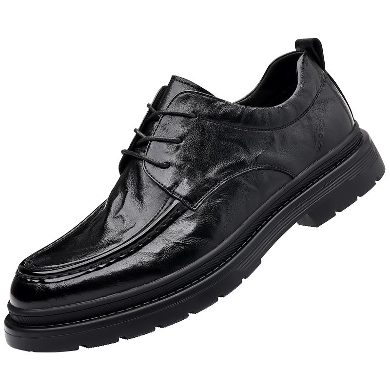 

Мужские формальные туфли из натуральной кожи, оксфордские туфли для мужчин, итальянские туфли 2024 года, свадебные туфли, кожаные туфли-броги на шнурках 44 чёрный