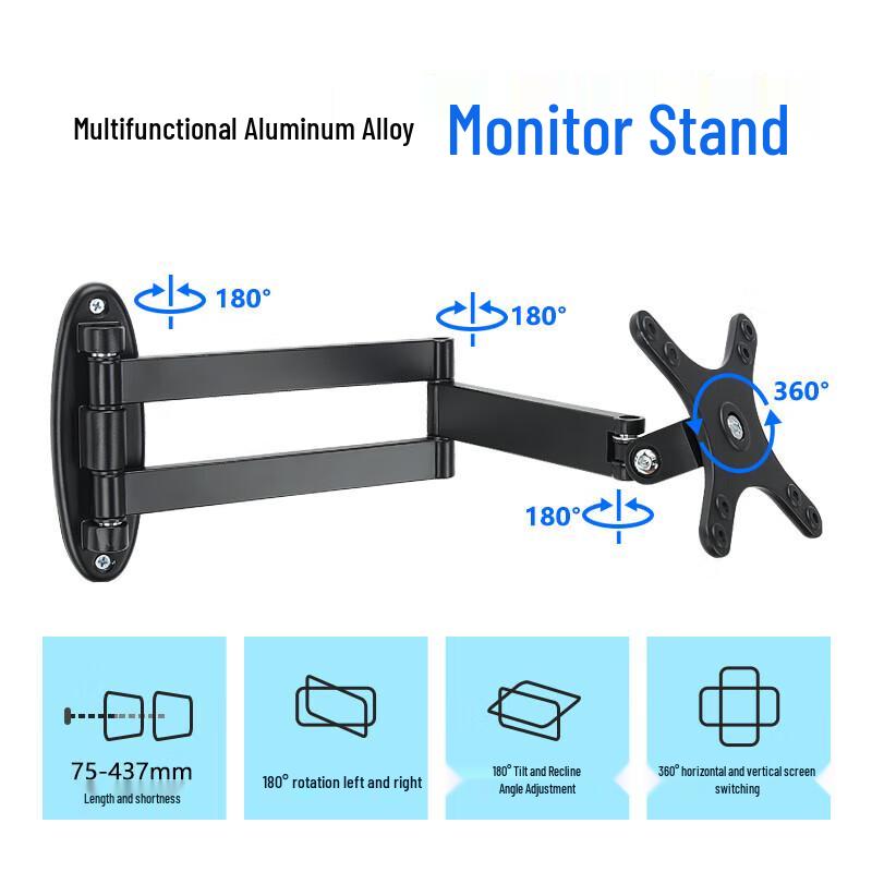 Universal Rotatable & Extendable Wall Mount for Monitors and TVs