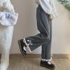 Fleece Japanese Kawaii Pants Women Wide Leg Cute Sweatpants Sweet Harajuku Lolita Vintage Baggy White Trousers with Bow Winter