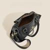 1PC Light Luxury Texture Crocodile Pattern Handbag Women's Black Wide Shoulder Strap Casual Messenger Bag Fashionable and Popular Shoulder Pillow Bag
