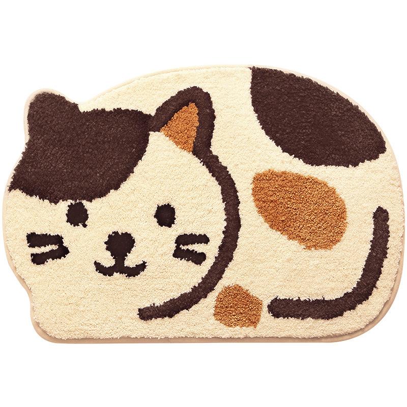 Cartoon Cat Shape Bath Mat Super Soft Fiber Absorbent Quick-drying Bathroom Non-slip Mat Home Decoration Floor Mat