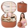 Reise Kosmetiktasche Wasserdichte Kunstleder Kosmetik-Organizer-Tasche mit Trennwand und Griff Tragbare Kulturtasche für Damen