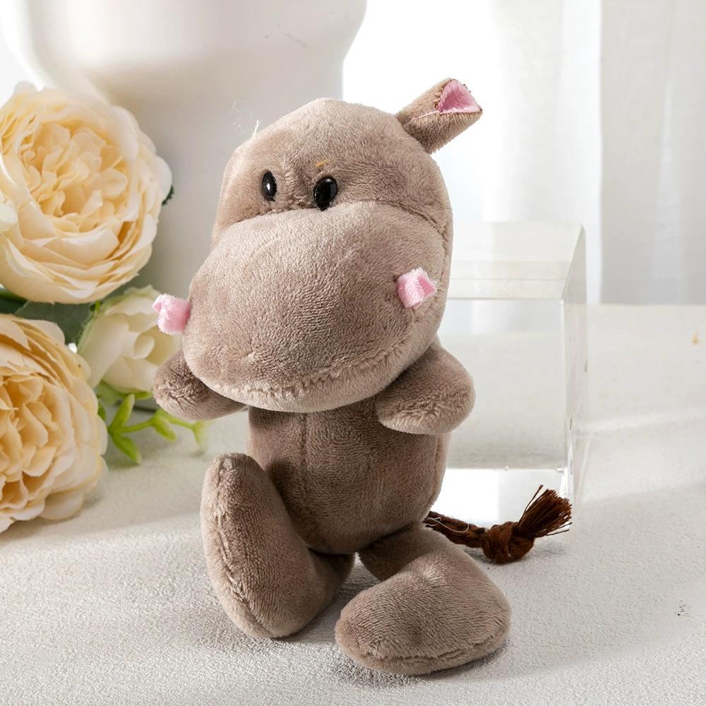 Cute Jungle Animal Lion Elephant Key Chain Cartoon Doll Backpack Car Key Pendant Doll Plush Toy Party Exquisite Small Gift