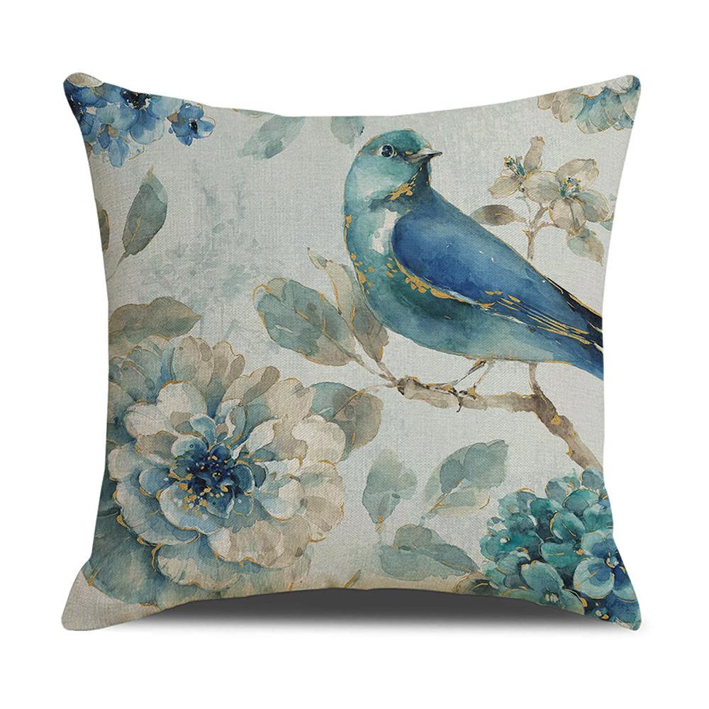 Europejski Klasyczny Niebieski Kwiat i Ptak Poszewka na Poduszkę Dom Zestaw Poduszek na Sofę Dekoracyjna Kombinacja Poduszek