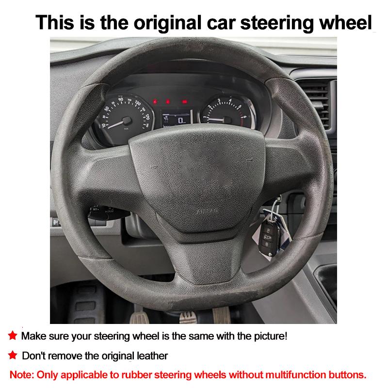 Hand Stitching Car Steering Wheel Cover Wrap for Citroen Jumpy Spacetourer Peugeot Expert Traveller Fiat Scudo 2016-2026
