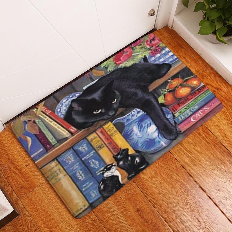 Cute Cat Rug Welcome Entry Mat Can Be Used for Bedrooms Kitchens Pets Dirt Resistant Durable Rugs Home Decoration Carpet Gift
