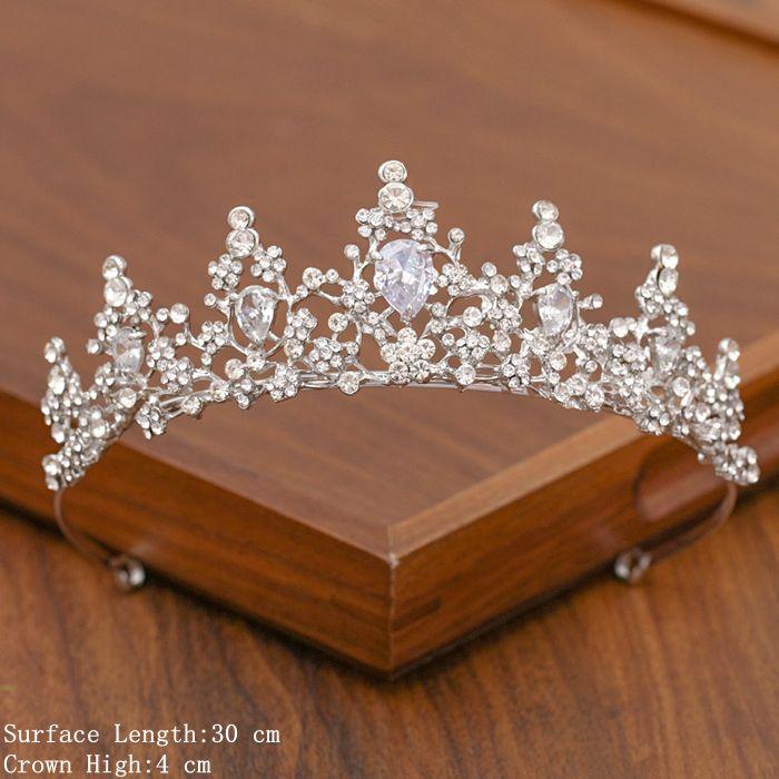 Bridal Tiara Hair Crown Wedding Hair Accessories for Women Silver Color Crown for Bridal Crowns and Tiara Women Accessories Gift