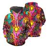 Hippie Colorful Trippy Psychedelic  Amazing Guitar  Hoodies 3D Printed Sweatshirts Women for Men Halloween Cosplay Costumes    S