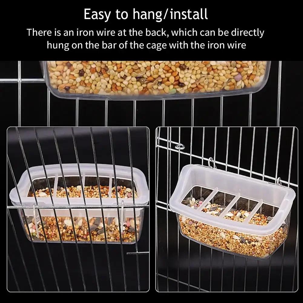 Bird Feeder Cups Parrot Bird Cage Feeder Bowl Plastic Hanging Food Container Bowl for Birds Indoor Outdoor Bird Accessories