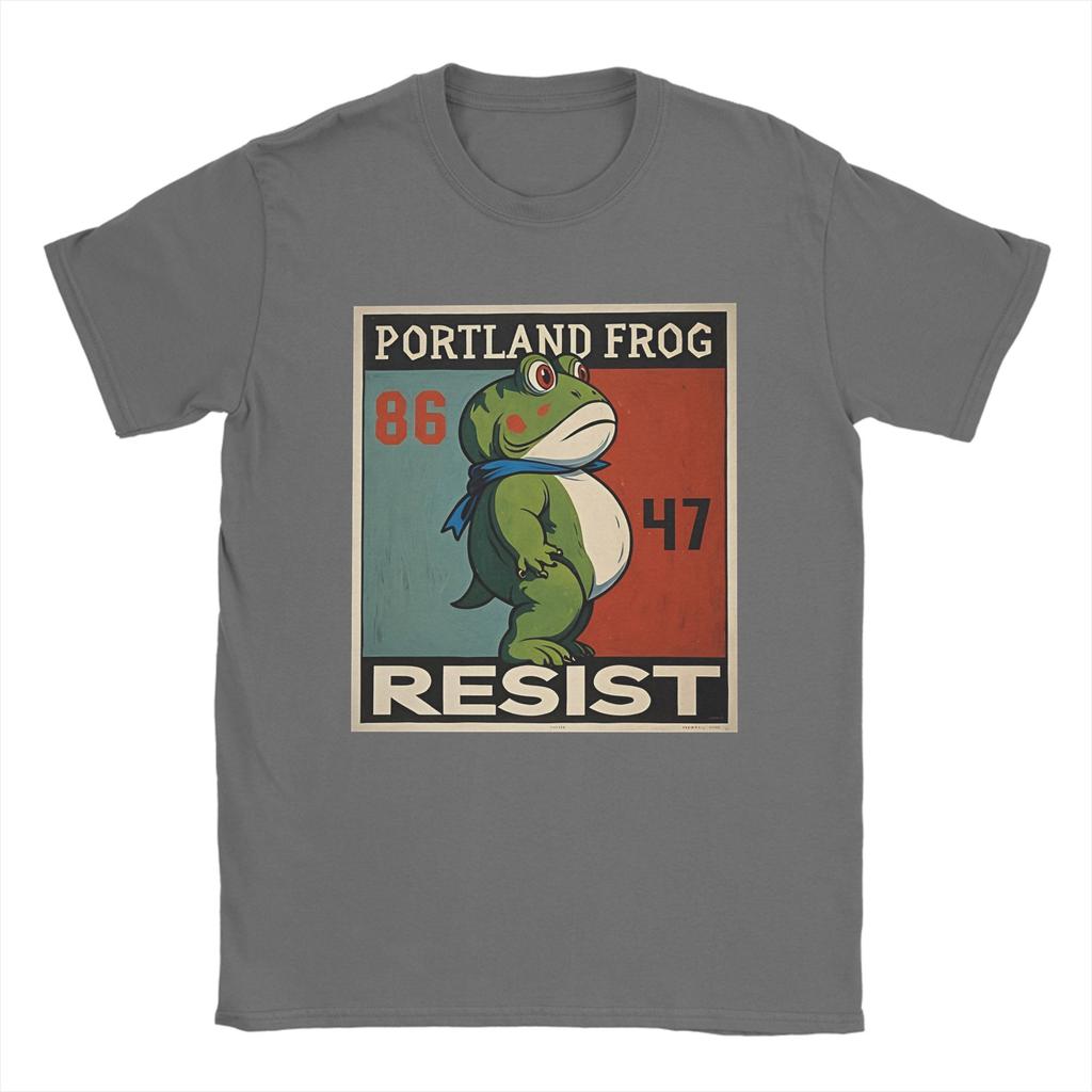Men's T-Shirts Resist Frogs Portland Frog Stand Strong No Kings In America Since 1776 Cotton Tee Shirt Short Sleeve  T Shirts