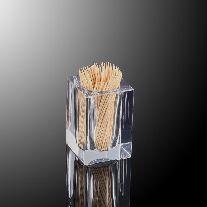 

Minimalism Toothpick Dispenser Crystal Glass Toothpick Holder Clear Glass Cotton Swab Storage Jar Table Decoration & Accessories