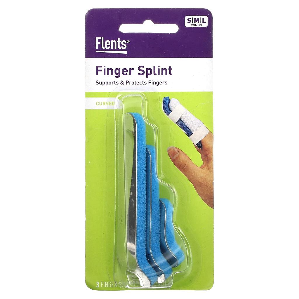 Finger Splint, Curved, S, M, L, Set of 3