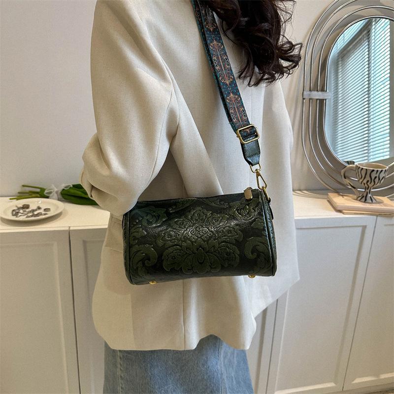 Women PU Leather Shoulder Bag Designer Wide Strap Ladies Crossbody Bags Vintage Pillow Handbag Luxury   Female Messenger Bag