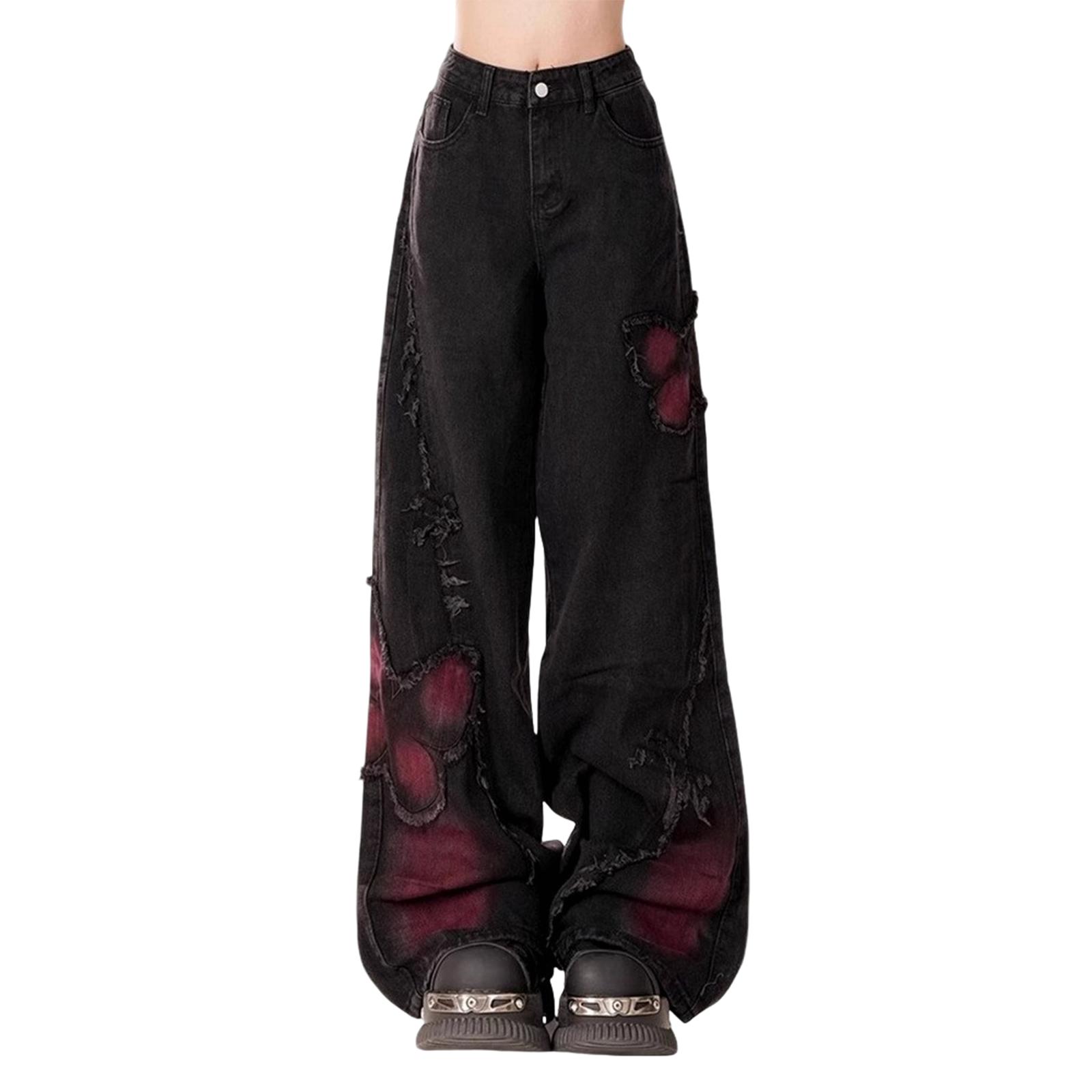 

Женские брюки большого размера, эластичные джинсы, свободные полуэластичные брюки XXXL чёрный