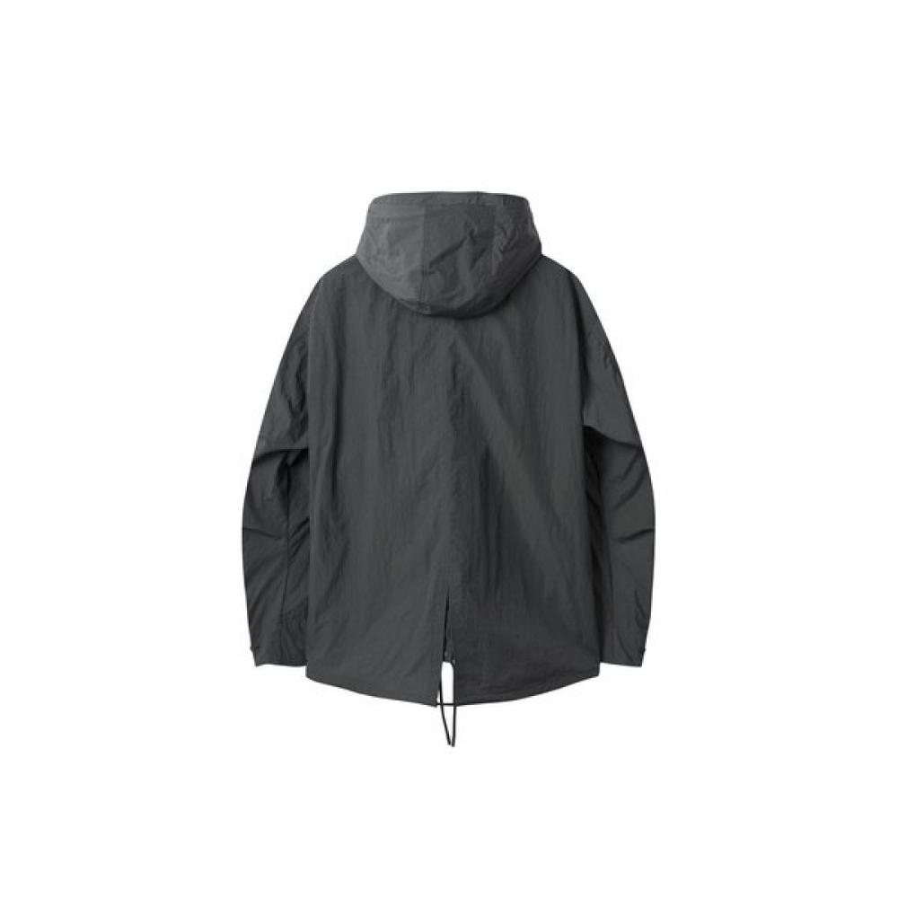 Customellow Gray Hood Zip Fish Tail Jacket Cwuam25313gyd