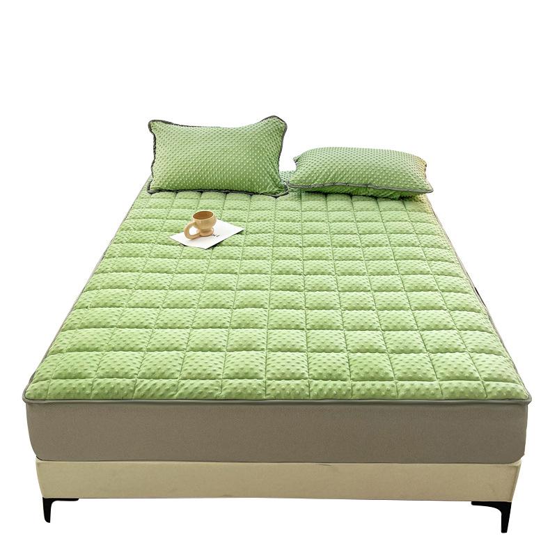 Solid Color New Massage Bean Fleece Sheet, Skin-friendly and Warm Bedding, Mattress Protector, Anti-slip Bed Cover