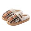 Confinement cotton slippers women's autumn and winter indoor home thick bottom warm plush cotton mop men
