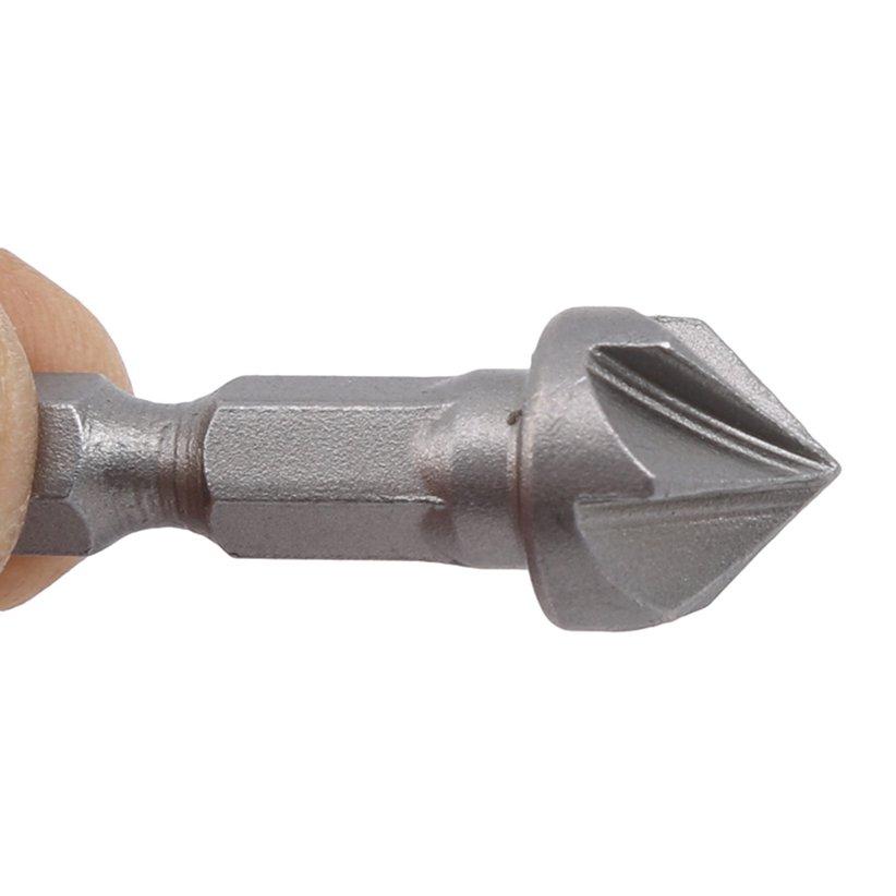 Six Blade Chamfer Tool Hex Shank Countersink Drill Woodworking Quick Guide Deburring Cutter Durable Precision