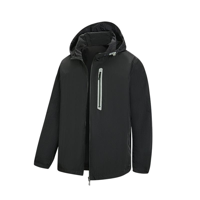 

Men s Autumn/Winter Water-Repellent Outdoor Jacket for Cycling, Fishing, and Mountaineering with Sun Protection and Three-Proof Fabric. L чорний