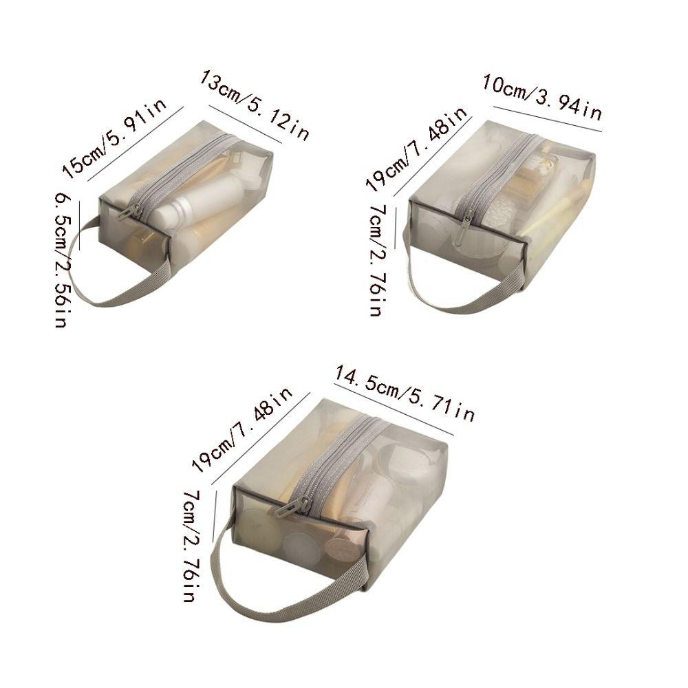 Casual Portable Mesh Makeup Bag Square Zipper Storage Toiletry Bag Large Capacity Lightweight Transparent Cosmetic Bag Bathroom