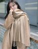 White Cashmere Scarf: Thickened, Solid Color, Versatile for Women & Men, Perfect for Autumn & Winter