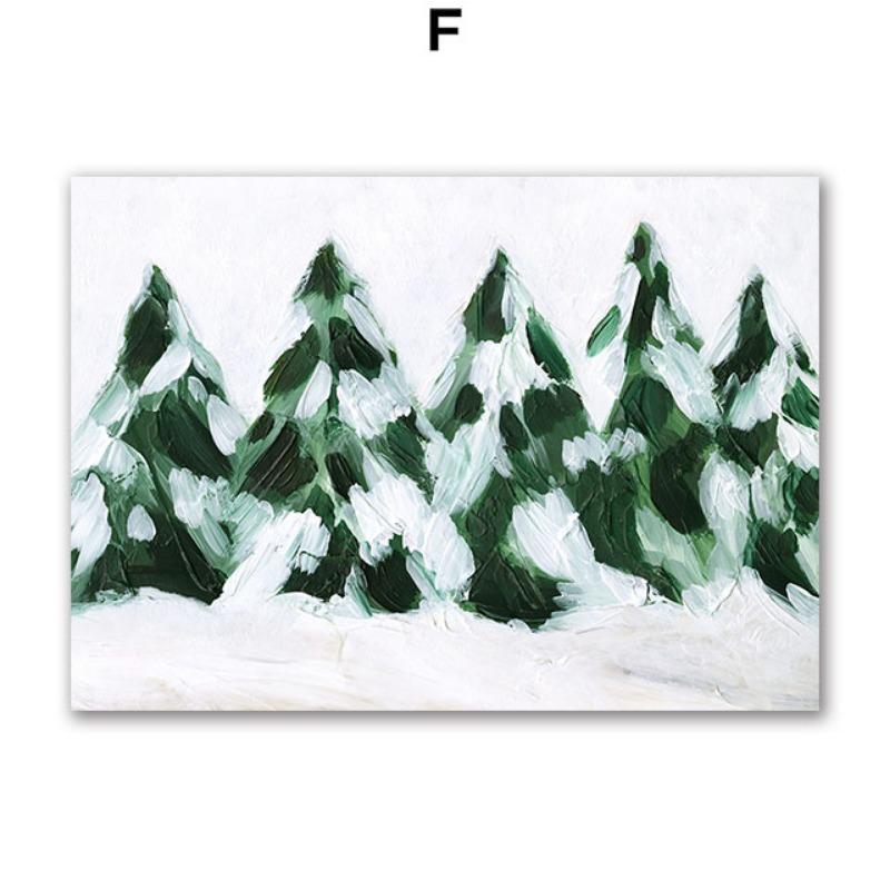 Snow Christmas Tree Cookies Orange Juice Socks Gift Wall Art Canvas Painting Posters Prints Wall Pictures For Living Room Decor