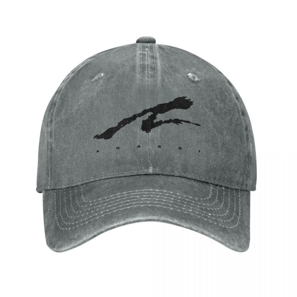 Andre Agassi Logo In Black Fashion Baseball Cap Peaked  Men'S Hat Women'S  Summer
