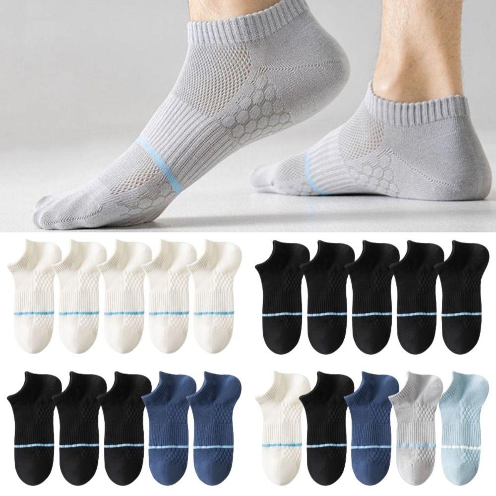 

5Pairs Cotton Men s Short Socks Breathable Boat Socks Casual Ankle Socks Sports