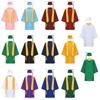 Conjunto de Toga de Formatura Infantil Unissex Decote em V Manga Comprida Robe com Zíper Frontal Chapéu Acadêmico Estola Borla Roupa para Cerimônia