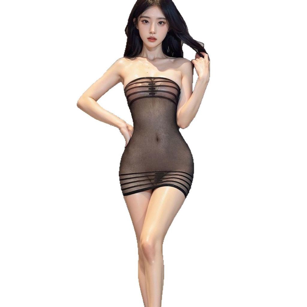 Perspective Tight Shame One-piece Erotic Underwear Stepmother Black Stockings Extremely Tempting Wife Transparent